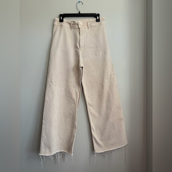 Zara Denim - Zara Cream Wide Leg Jeans
